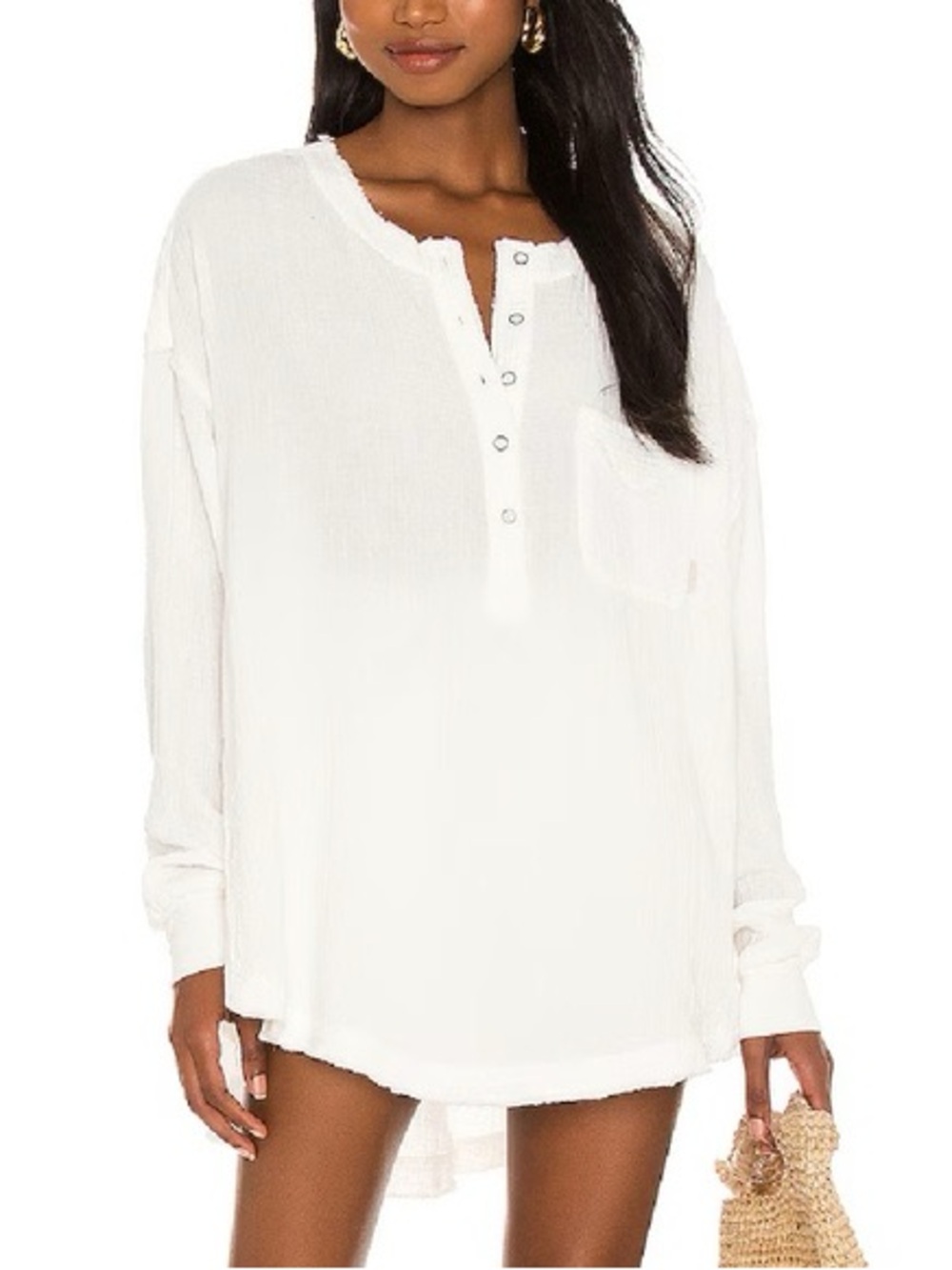 We The Free Oversized Plato Santo Gauze Top Medium